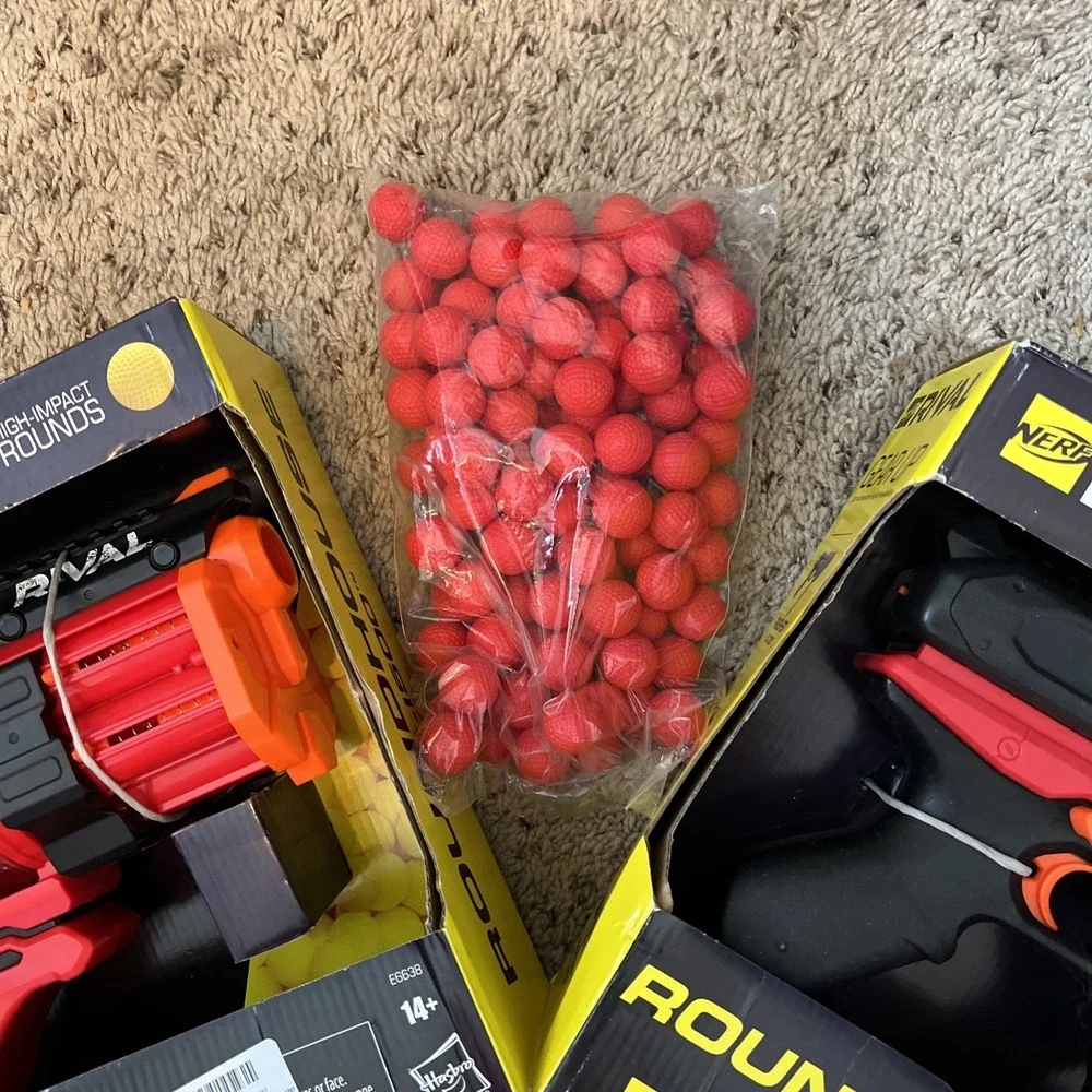 🔫 NERF Bundle 2-Rival Roundhouse XX 1500 Blaster‎ Red + Extra  1000 Rounds NEW!